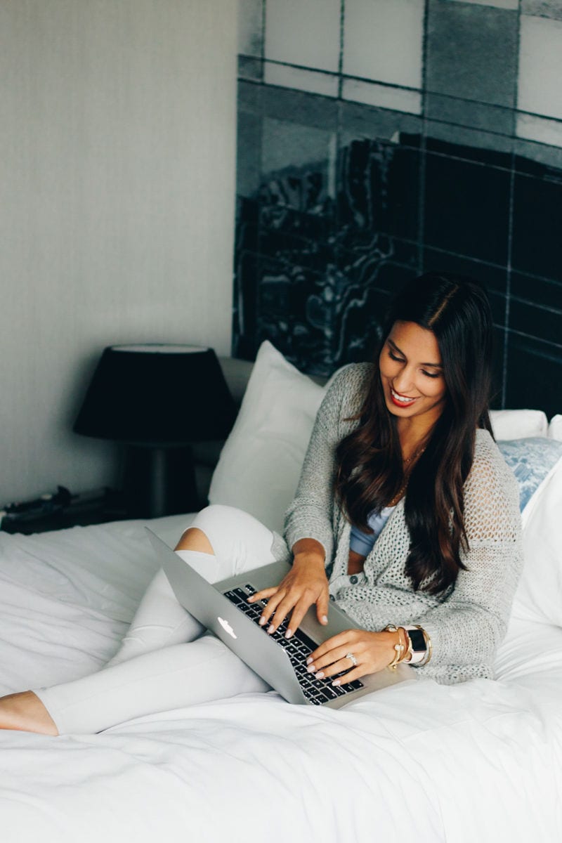 cute outfit laying in bed