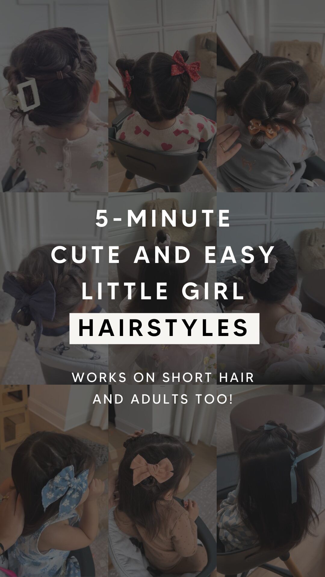 Cute and Easy Little Girl Hairstyles. Also Works on Short Hair and Adults too.